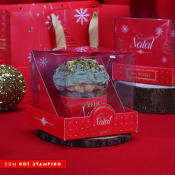 10 Caixa para Mini Panetone 100g com Tampa de Acetato Luz 4266 (JANGO NATAL 2024)
