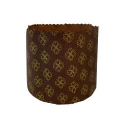 Forma Panetone 250g - Marrom Decorada com Trevos - 100 unidades - Ultrafest - Rizzo