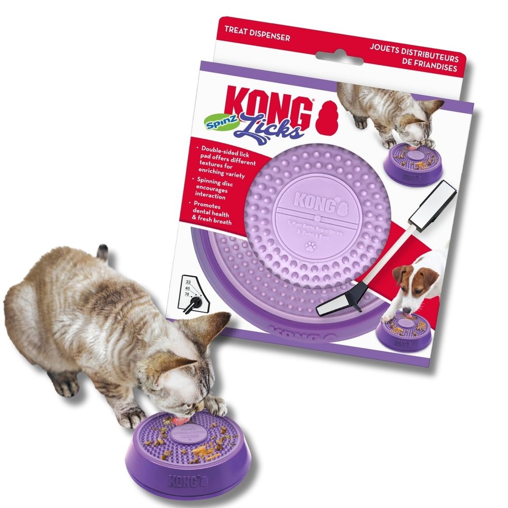 Kong Licks Spinz Tapete de Lamber Interativo Para Cães e Gatos Tamanho P