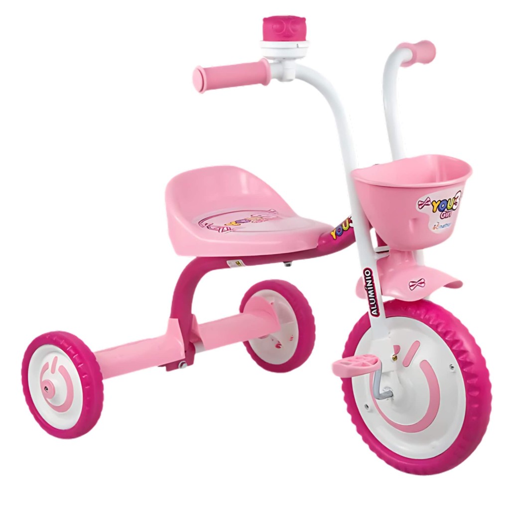 Triciclo Infantil C/ Cestinha Buzina Fon-fon Cor Rosa You 3 Girl  Nathor Veloster Criança Presente em Oferta na Shopee