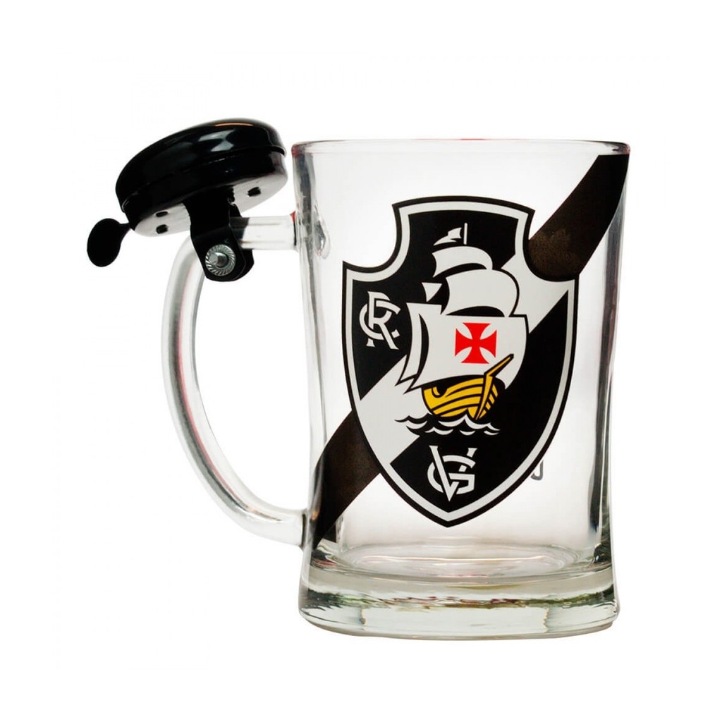 Caneca De Vidro Gigante Com Campainha 650ml - Vasco
