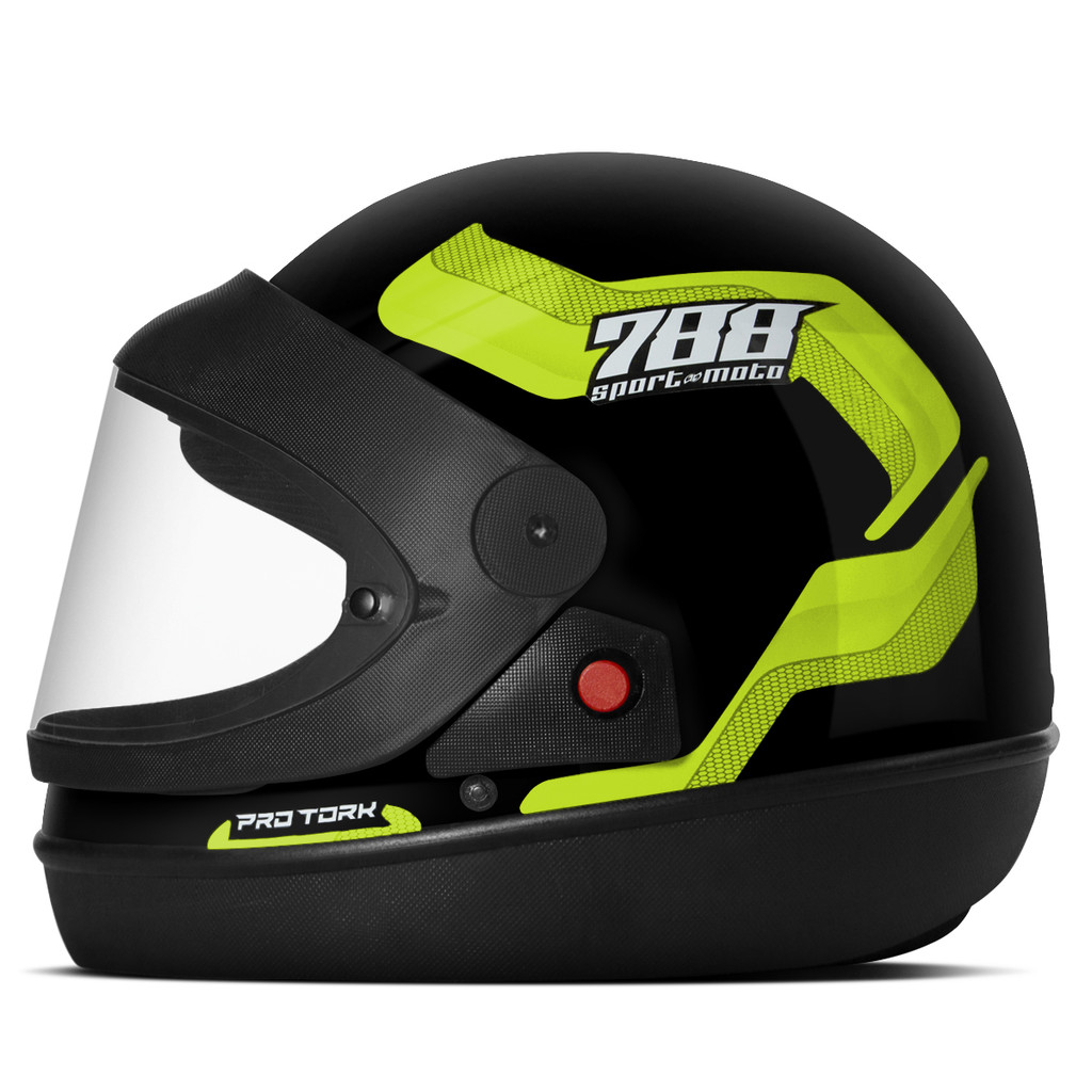 Capacete Moto Fechado Pro Tork Sport Moto 788 Viseira Cristal Automatico Integral Feminino Masculino