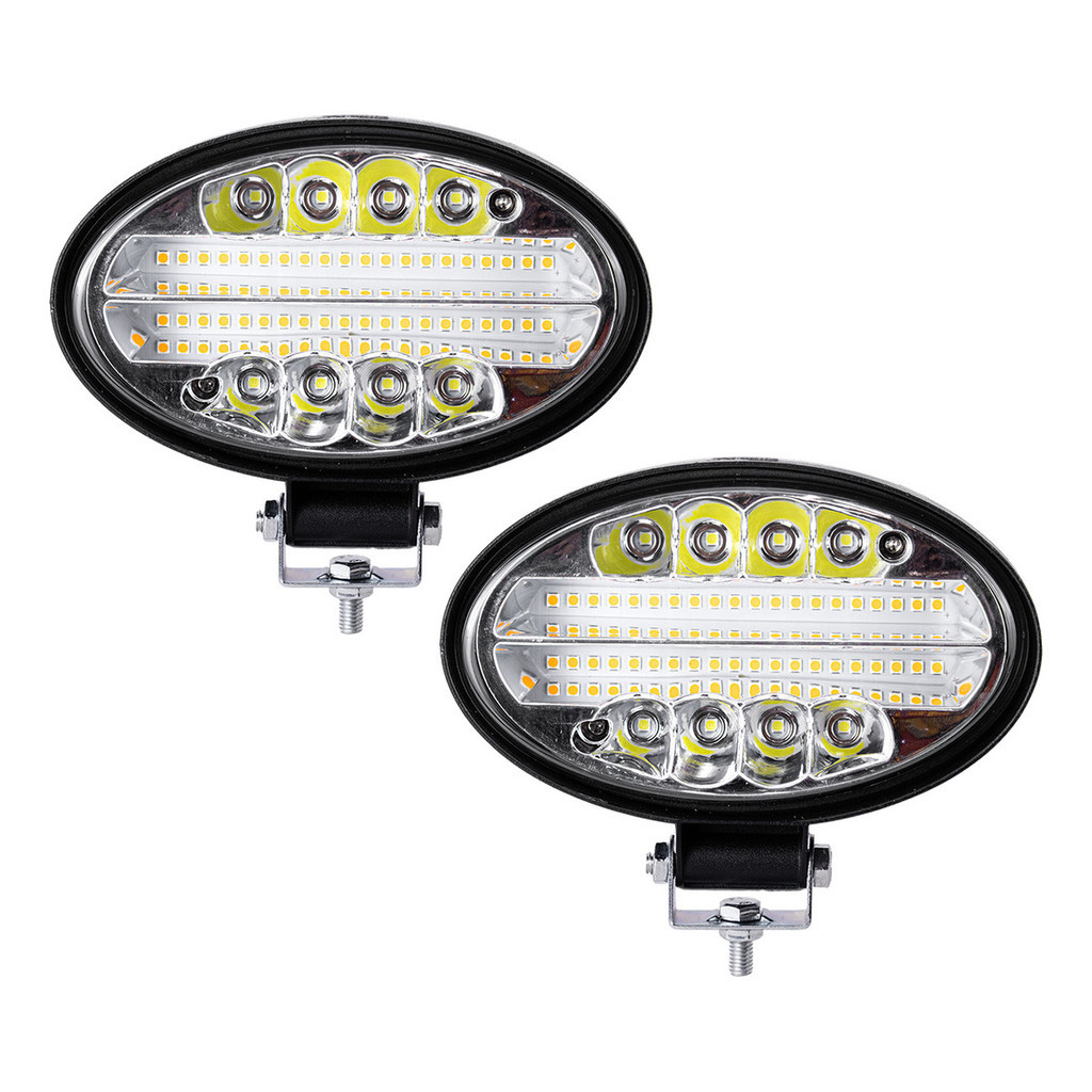 Kit 2 Farol Milha Auxiliar 48led 144w 9v36v Oval Offroad em Oferta na Shopee