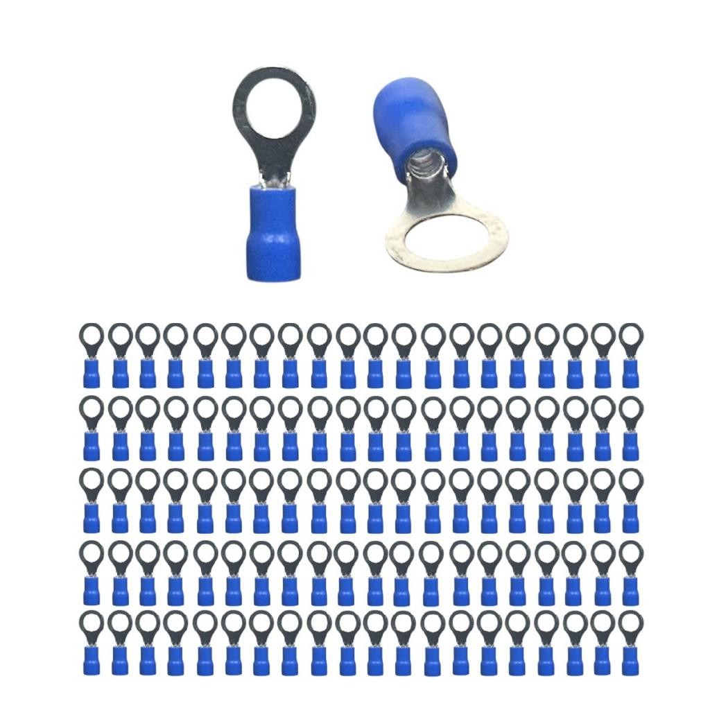 Kit 100 peças terminal Olhal Pré-isolado Azul 1,5mm A 2,5mm M6 em Oferta na Shopee
