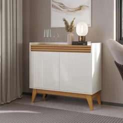 Buffet Aparador Ripado 2 Portas com Pés de MDF Astúrias 92cm
