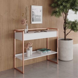Aparador com Prateleira Dexter Branco Cobre em Oferta na Shopee
