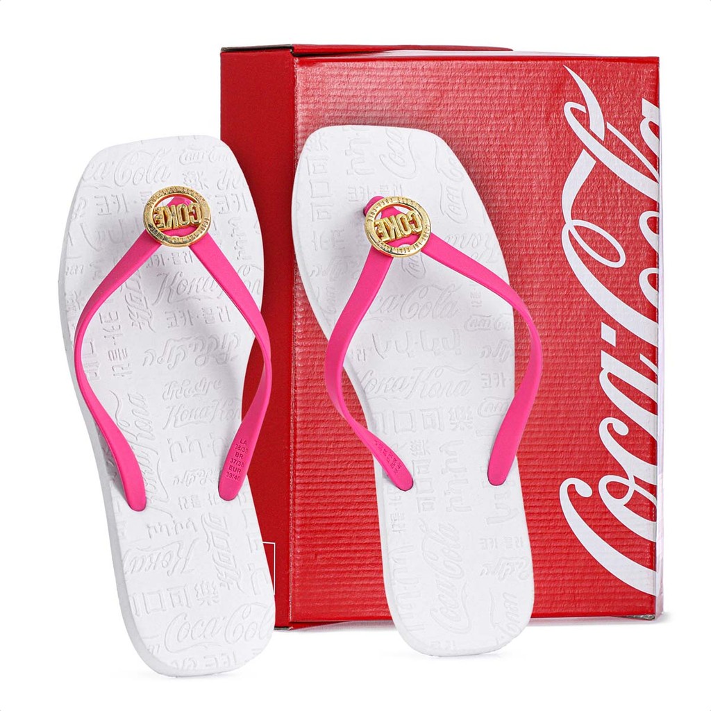 Chinelo Coca Cola Coke Sandal Branco - Feminino