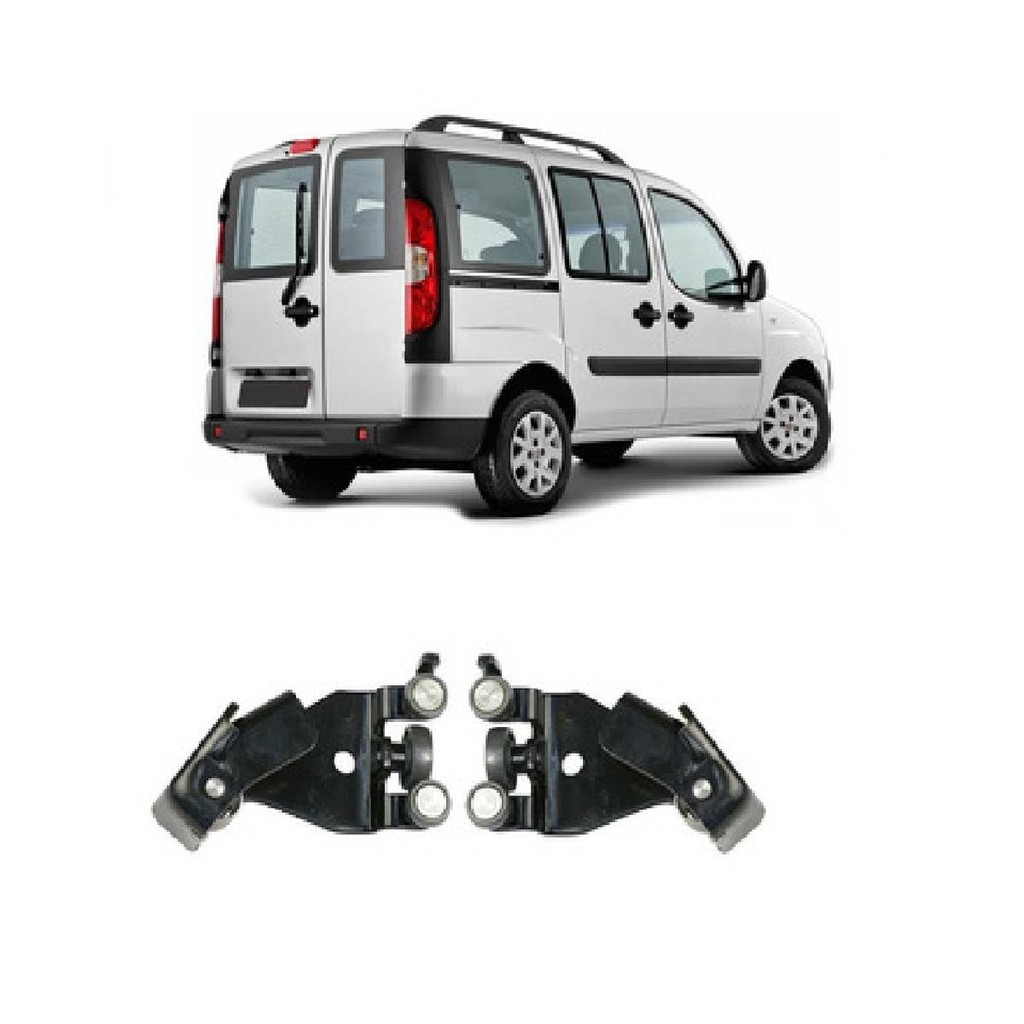 Par Carrinho Guia Central Porta Lateral Corre Doblo 2001 a 2009