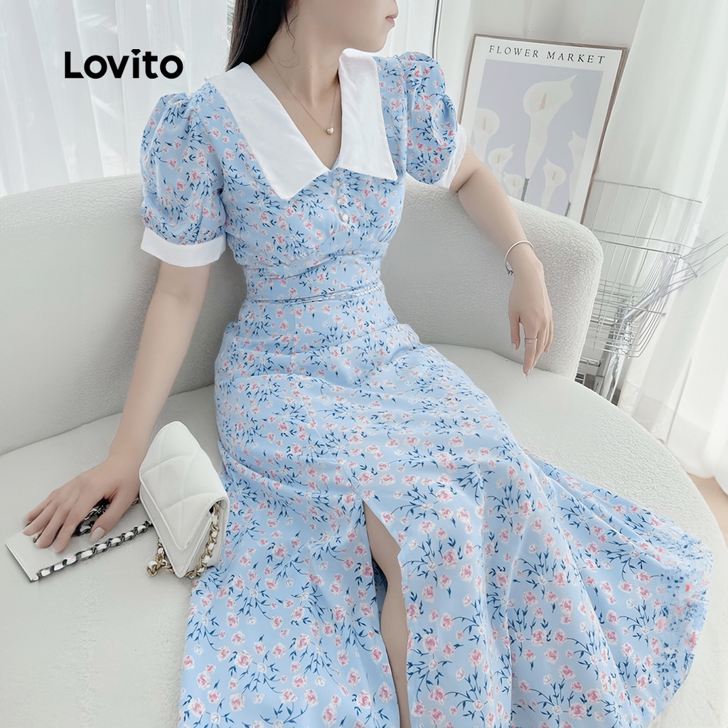 (Trendy) Lovito Vestido Boho liso Colorblock para mulheres L128ED362 - Women Clothes