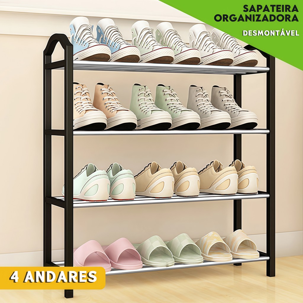 Sapateira 4/5 andares Organizador de Sapatos Tenis 8 Pare Desmontavel Movel/sapateira de e...