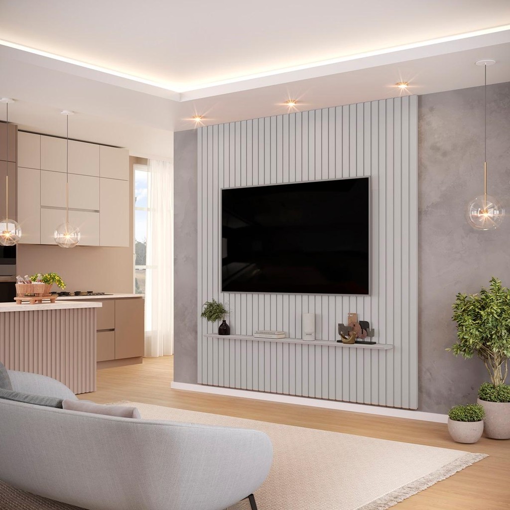 Painel para TV até 75 Polegadas Ripado DJ Móveis Trento 223 Bali em Oferta na Shopee