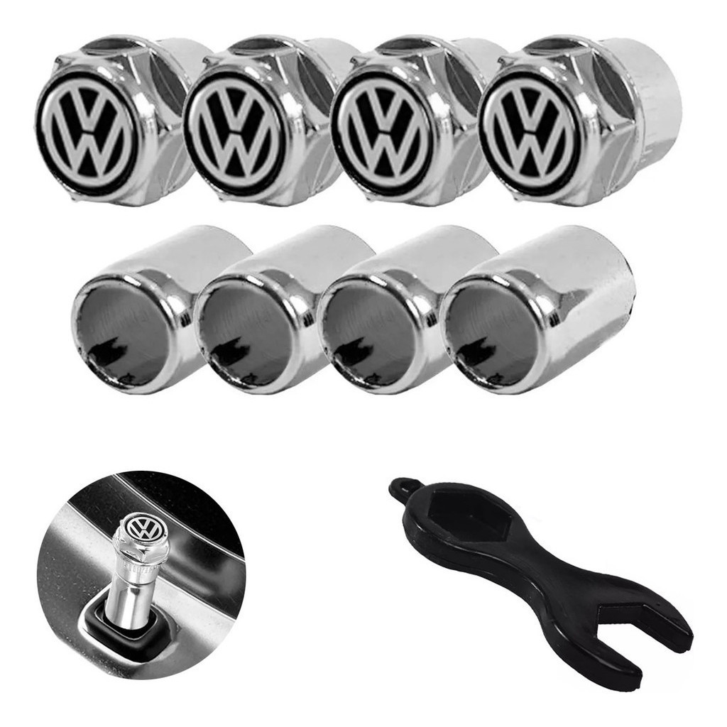 Tampa Bico De Valvula Antifurto Pneu Capa Cromado Volkswagen em Oferta na Shopee