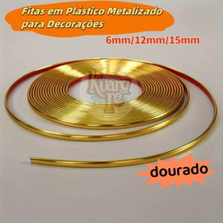 Fita metalizada para decoracao de Pvc 6mm/12mm/15mm/20mm/27mm Com Dupla face com 5 Metros-kuangre em Oferta na Shopee