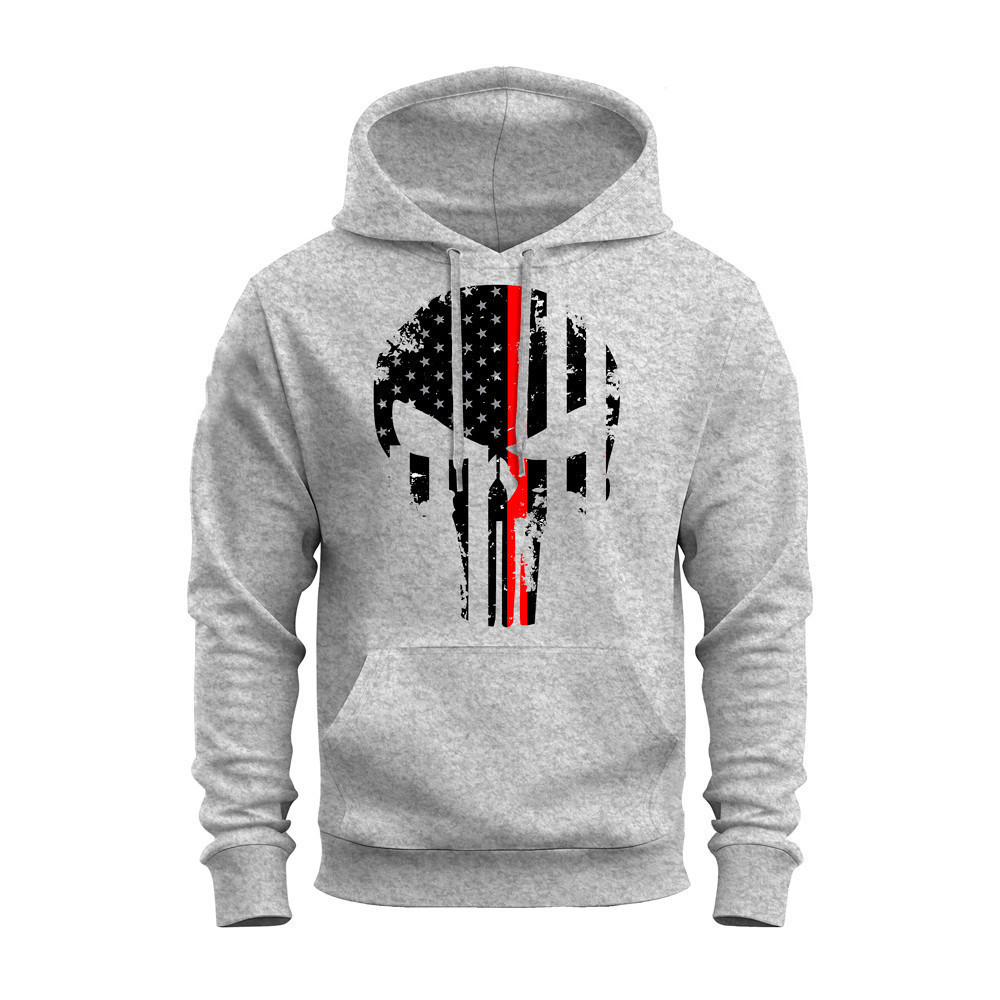 Blusa de frio Moletom Justiceiro Punisher Premium Estampado Algodão Bolso e Capuz Caveira Black Ref075