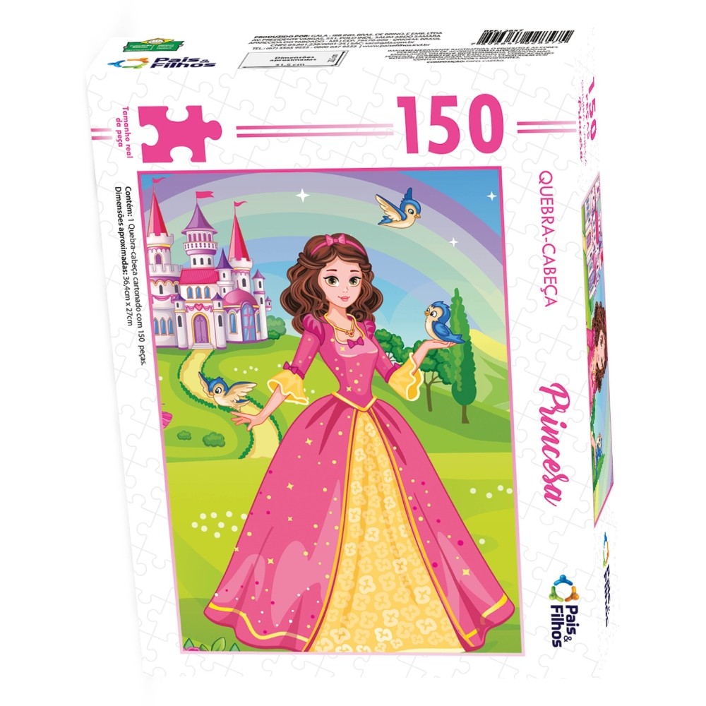 QUEBRA CABEÇA PRINCESA 150 PEÇAS PAIS E FILHOS PUZZLE MENINA ENCANTO MAGIA CASTELO PÁSSAROS NATUREZA em Oferta na Shopee