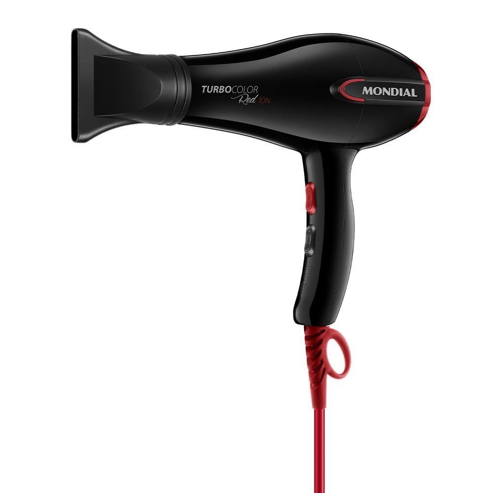 Secador De Cabelos Turbo Color Red Sc-41 220v-preto/vermelho