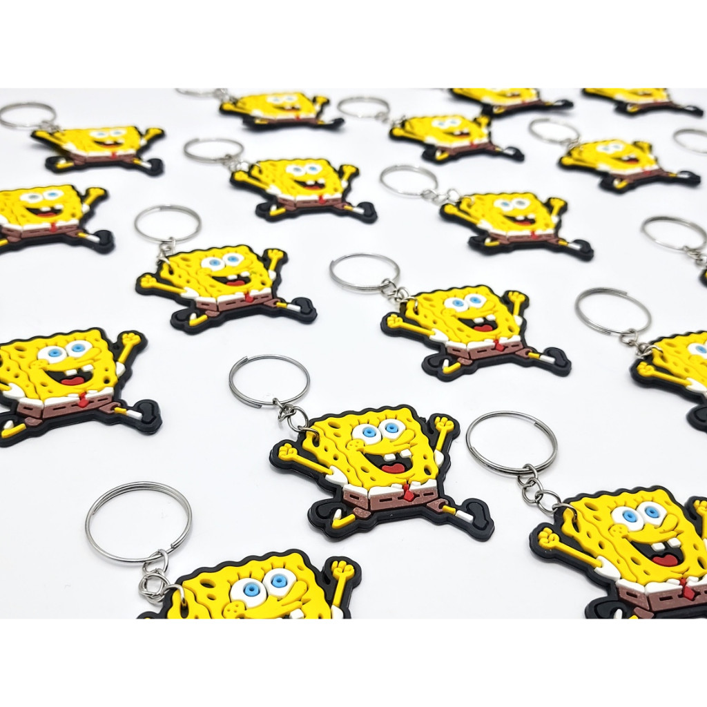 Chaveiro Do Bob Esponja 10un Desenho Lembrancinha Tema Festa Desenho Anime Calça Quadrada em Oferta na Shopee