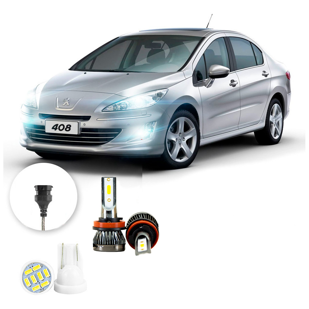 Ultra Led Nano 22000lm Peugeot 408 2011-2015 Farol Milha em Oferta na Shopee