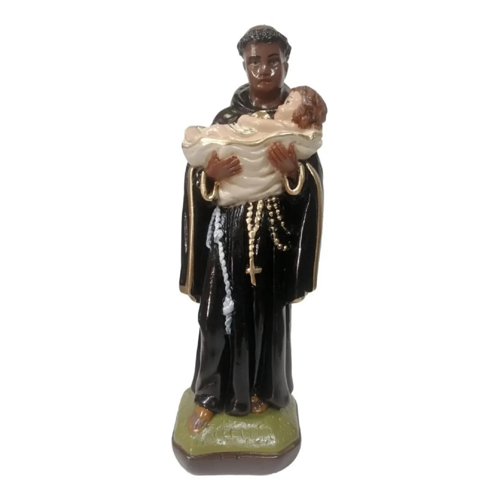 Imagem Sacra em Gesso São Benedito Padroeiro dos Cozinheiros da Igreja Católica - Ossaim da Umbanda