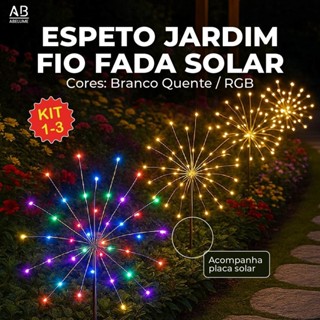Espeto Jardim Solar com Placa solar Led embutido RGB ou Luz Quente para Ambientes externos em Oferta na Shopee