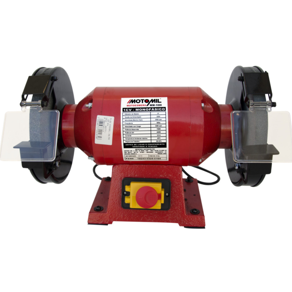 Motoesmeril de Bancada Motomil 1HP 750W Monofásico 127V/220V 60Hz MM-100I em Oferta na Shopee