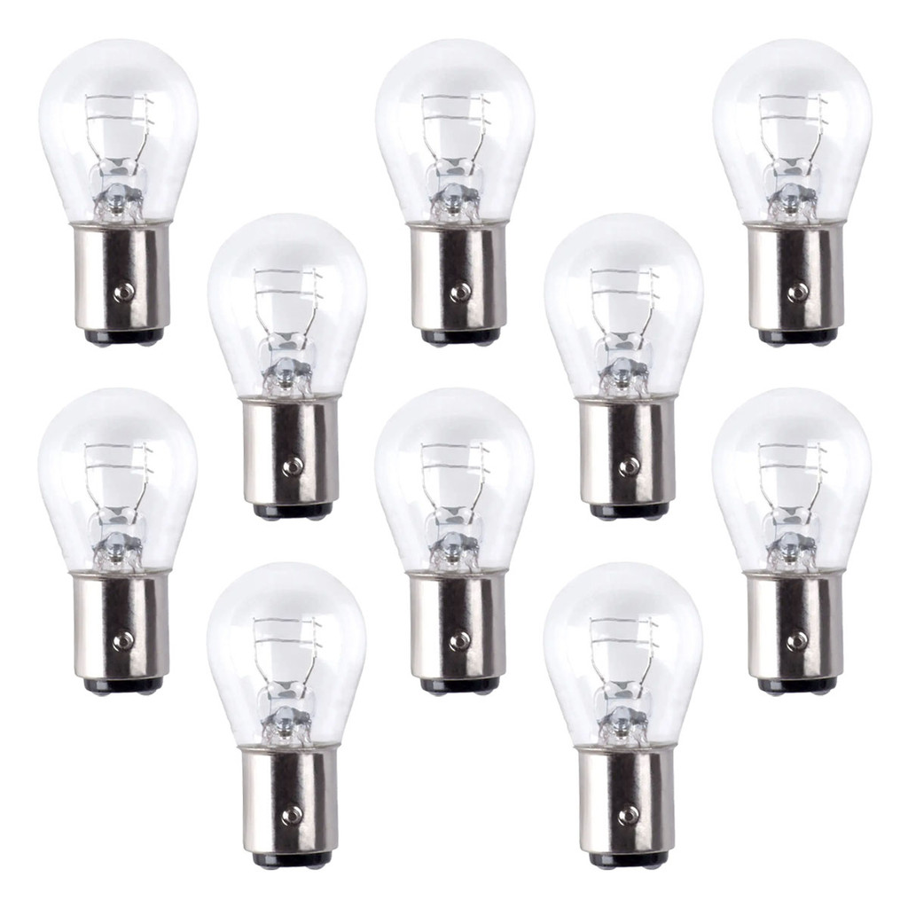 Kit Caixa 10 Unid Lâmpada 2 Polos 12v 21/5w 1034 Lanterna Freio Meia Luz em Oferta na Shopee