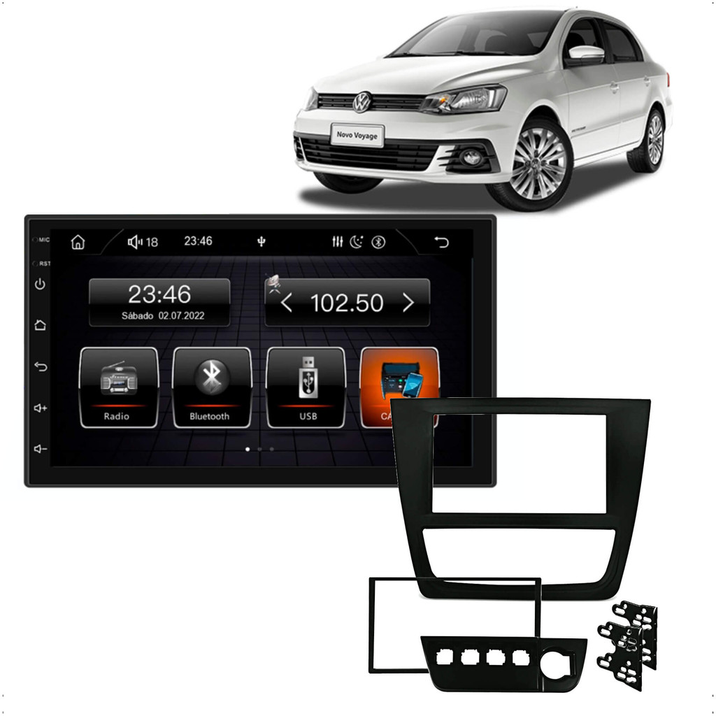 Kit Multimídia MP5 7 Polegadas + Moldura Gol G6 Saveiro Voyage 2013 a 2018 Roadstar - RS708BR em Oferta na Shopee