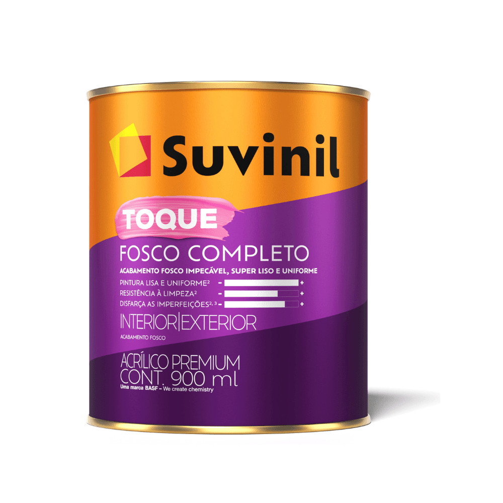 Tinta Acrílica Premium Toque Fosco Completo 900ml Branco - Home & Living