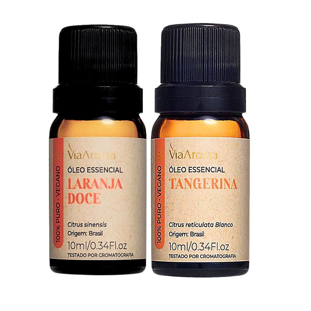Óleo Essencial De Laranja Doce + Tangerina Via Aroma em Oferta na Shopee