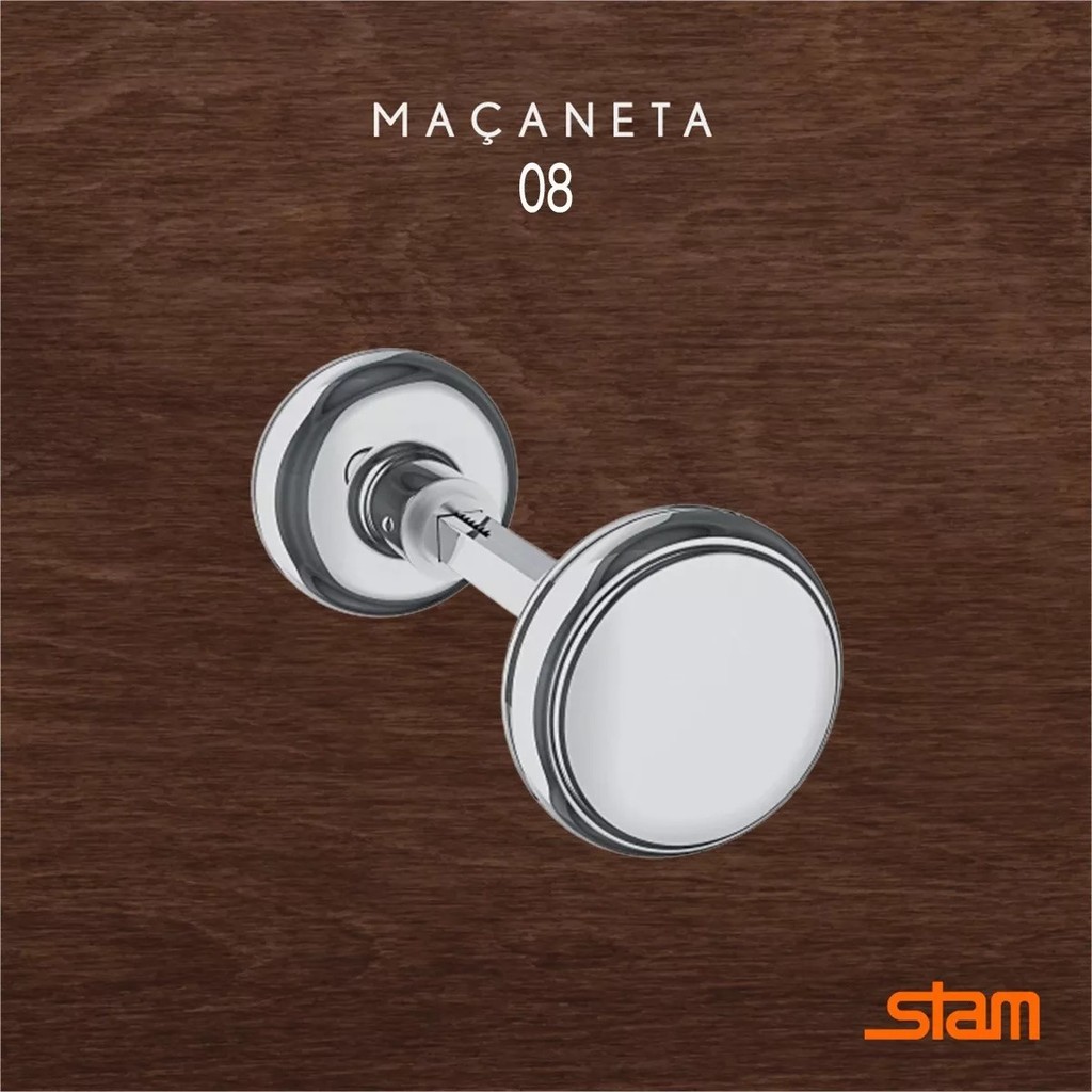 Maçaneta Stam Bola Haste Universal Acabamento Cromado