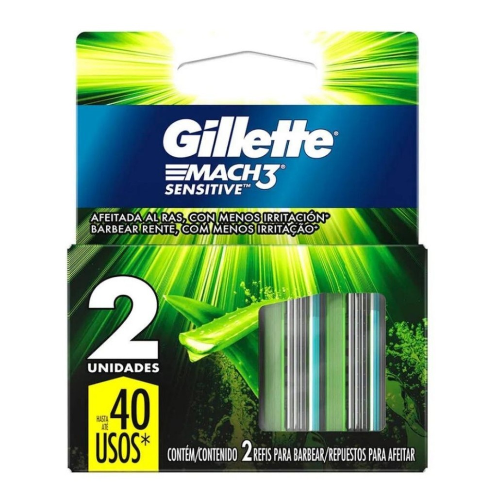 Carga Gillette Mach 3 c/ 2 Unidades - SENSITIVE