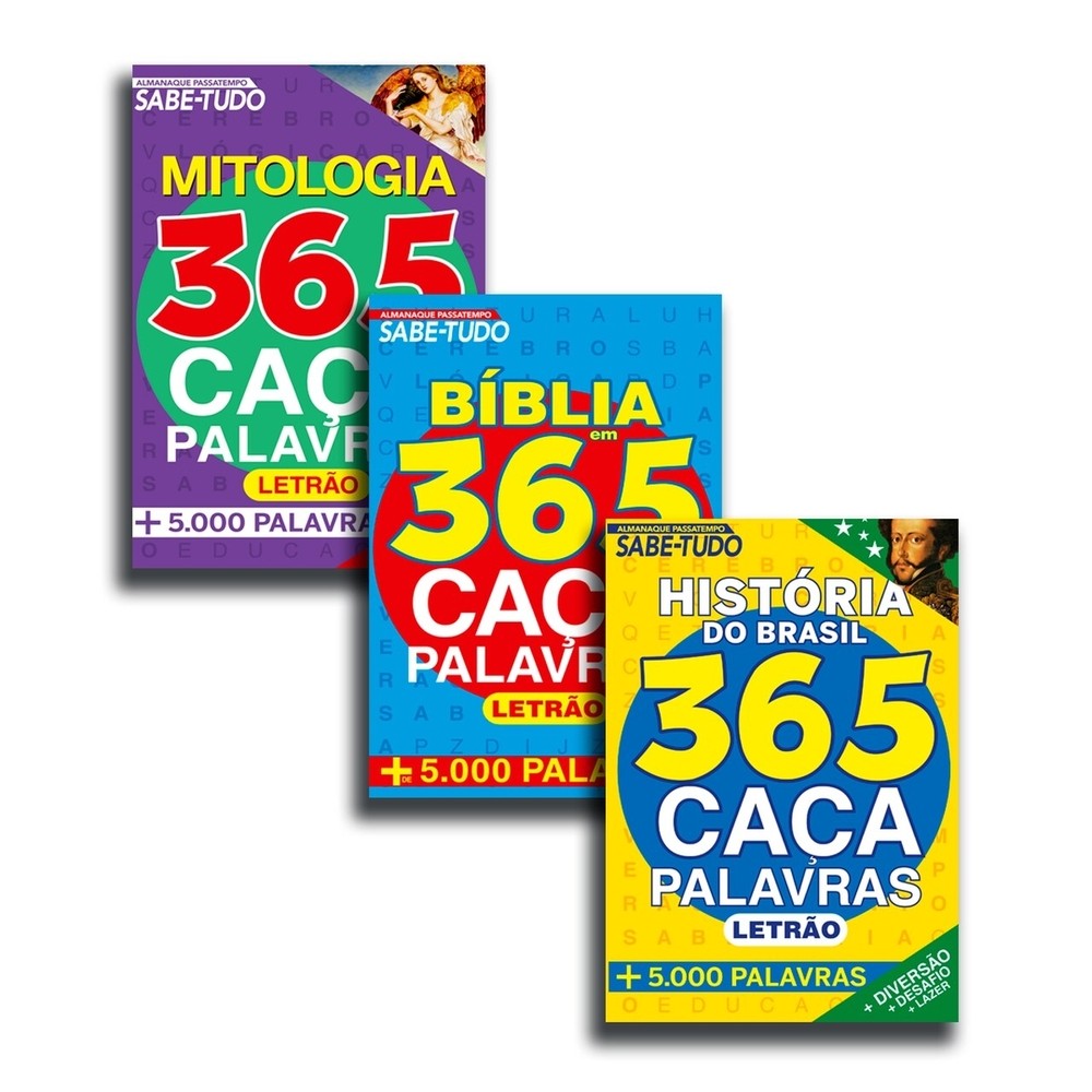 Combo Passatempo 365 Caça-Palavras: edição 02 - Kit com 3 Caça-Palavras em Oferta na Shopee