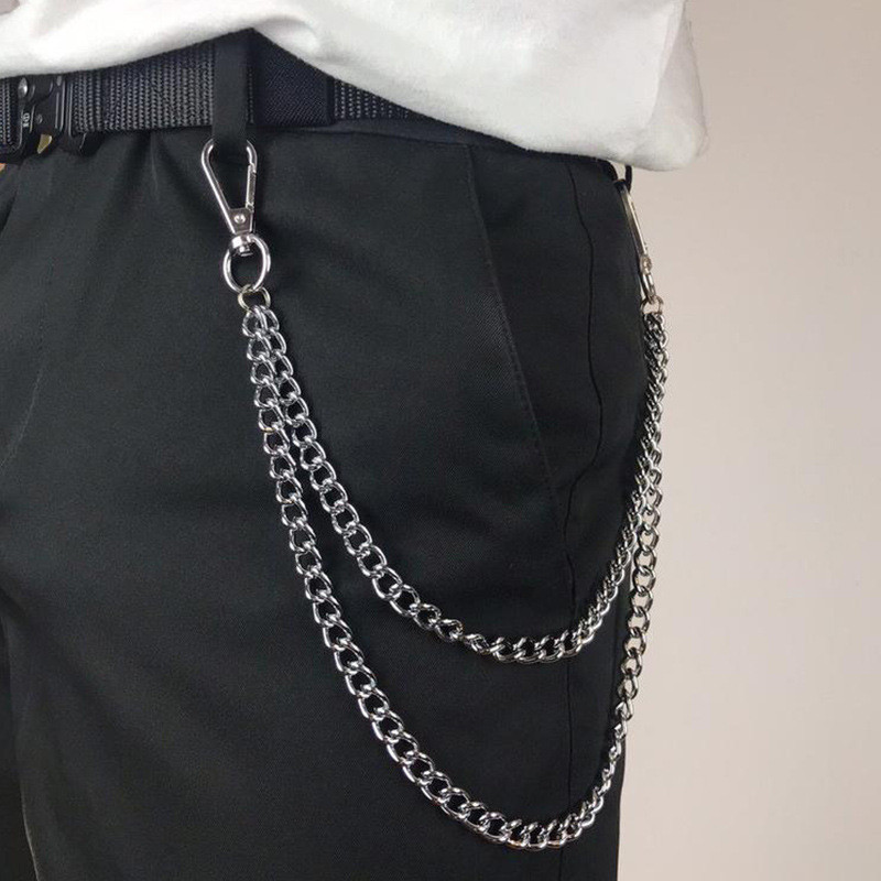 Correntes De Calças De Camada Dupla Simples Para Homens Mulheres Punk Hip-hop Acessórios De Moda