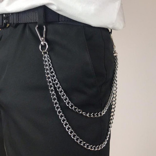 Correntes De Calças De Camada Dupla Simples Para Homens Mulheres Punk Hip-hop Acessórios De Moda