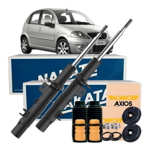 Amortecedor Dianteiro Nakata + Kit Axios C3 2003 2004 2005 2006 2007 2008 2009 2010 2011 2012 em Oferta na Shopee