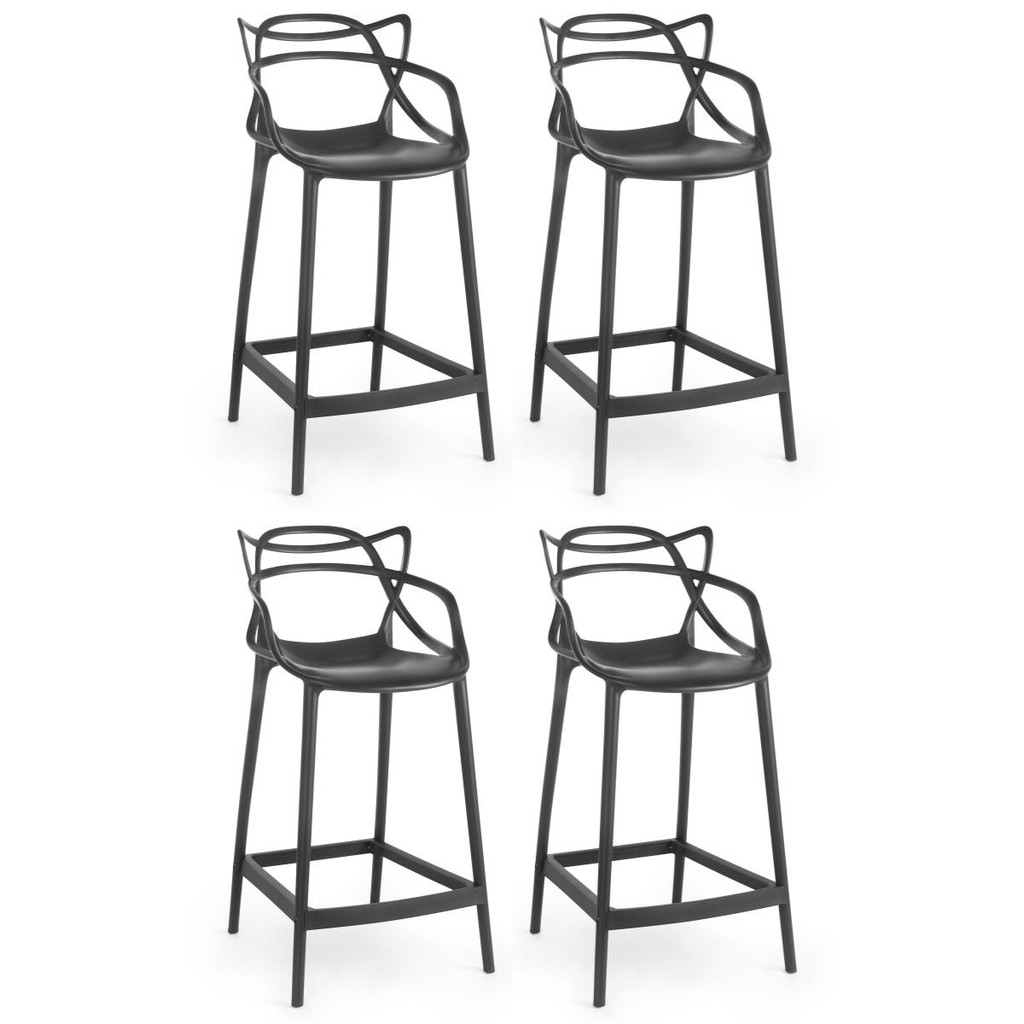 Kit 4 Banquetas Média Allegra 66cm Design Cozinha/Bancada em Oferta na Shopee