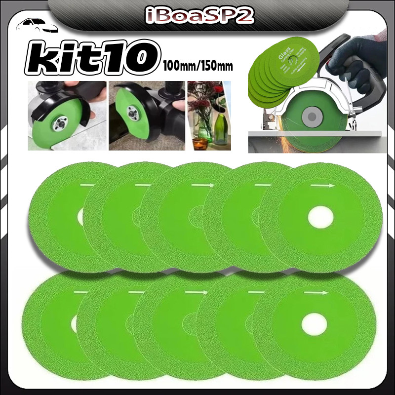 Kit 10/5 Pcs Disco Lâmina De Corte Diamantado De Vidro E Outros Materiais100mm/150mm