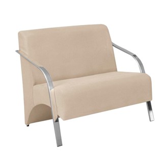 Poltrona Namoradeira 2 Lugares Braço Alumínio Bege em Oferta na Shopee
