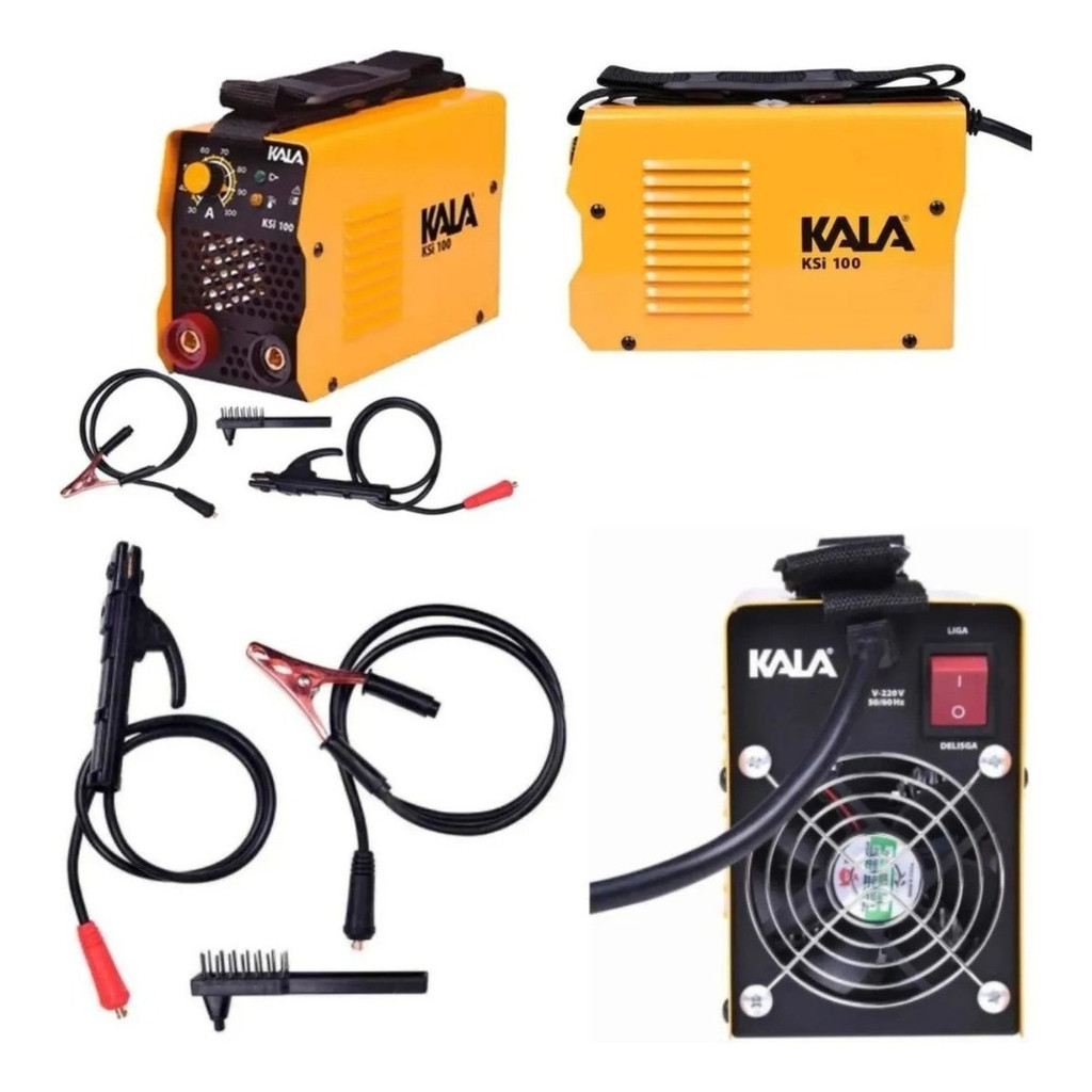 inversor para solda 100 Kala Ksi-100 Digital 220v Frequência:50/60 Hz/Amarelo;Voltagem:220V