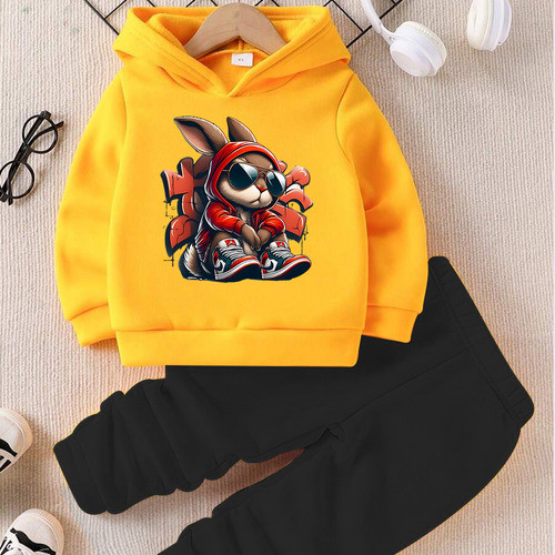 Conjunto Moletom Infantil Menino E Menina Algodão Com Capuz