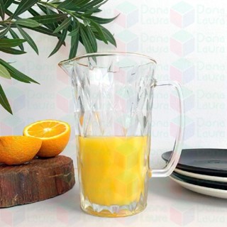 Jarra 1L Diamante Transparente com Alça Vidro Grosso Suco em Oferta na Shopee