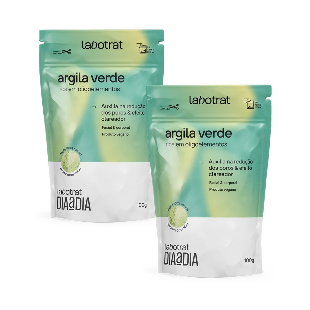 Kit 2 Argilas Verde Pó Clareador Facial Corporal Labotrat - Beauty