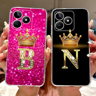Para Realme Nota 50 Caso RMX3834 Capa De Luxo Coroa Letras Silicone Macio Claro TPU Telefone C51 C53 Note50 4G Embalagem em Oferta na Shopee