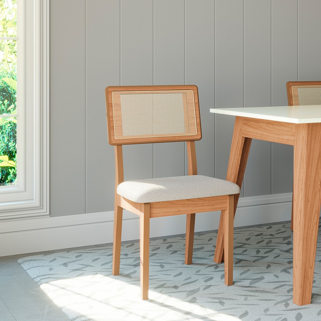 Kit 2 Cadeiras 100% MDF Estofadas CJ CA35 em Oferta na Shopee