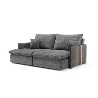 Sofá Retrátil Sem Caixa 2 lugares Solomons Velosuede Grafite em Oferta na Shopee