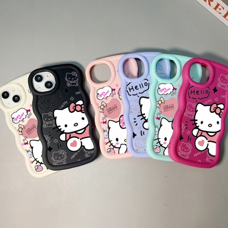 Bolo Arco Hello Kitty Caso De Telefone Para iPhone 16E 15 16 14 13 12 11 Pro Max Plus 7 + 8 + 7 8 6 6S SE 2022 Embalagem
