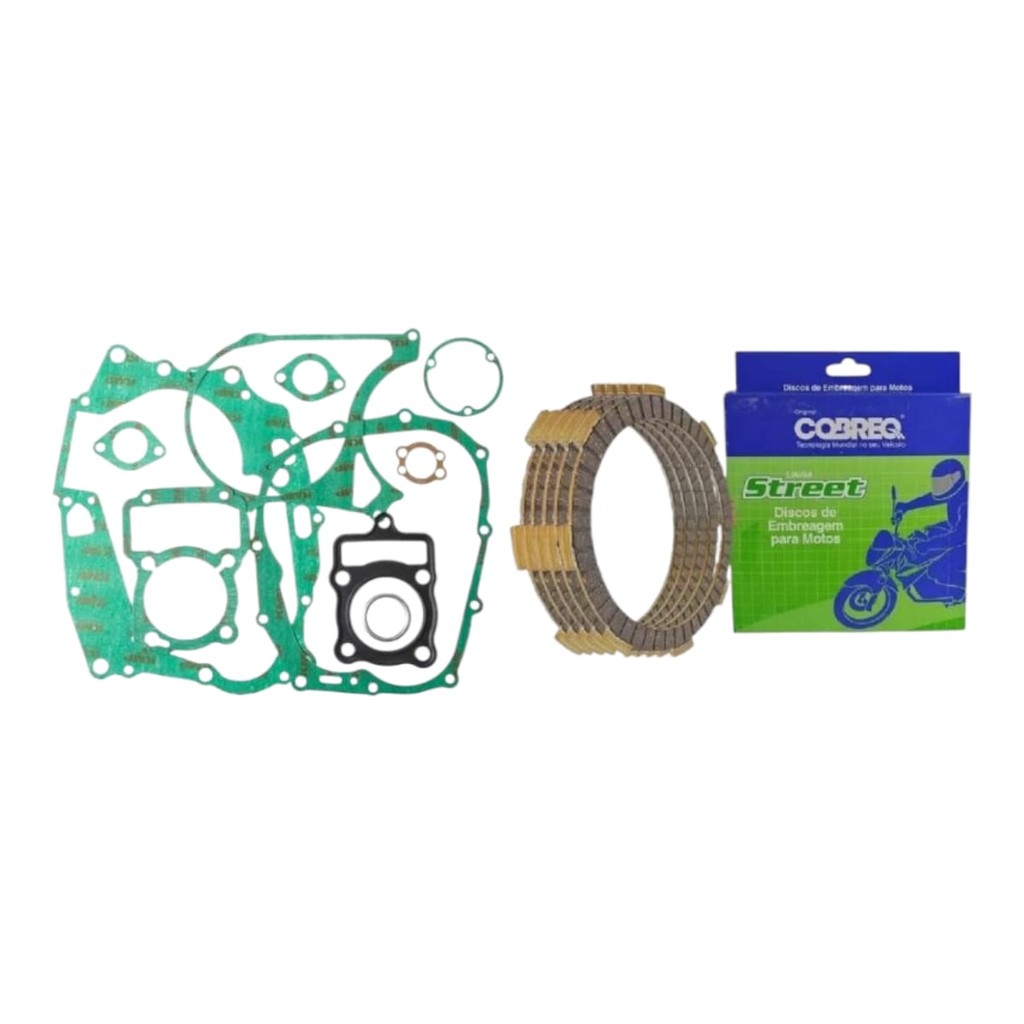 Disco Embreagem Cobreq + Junta Motor Cg Fan 125 2004 À 2008