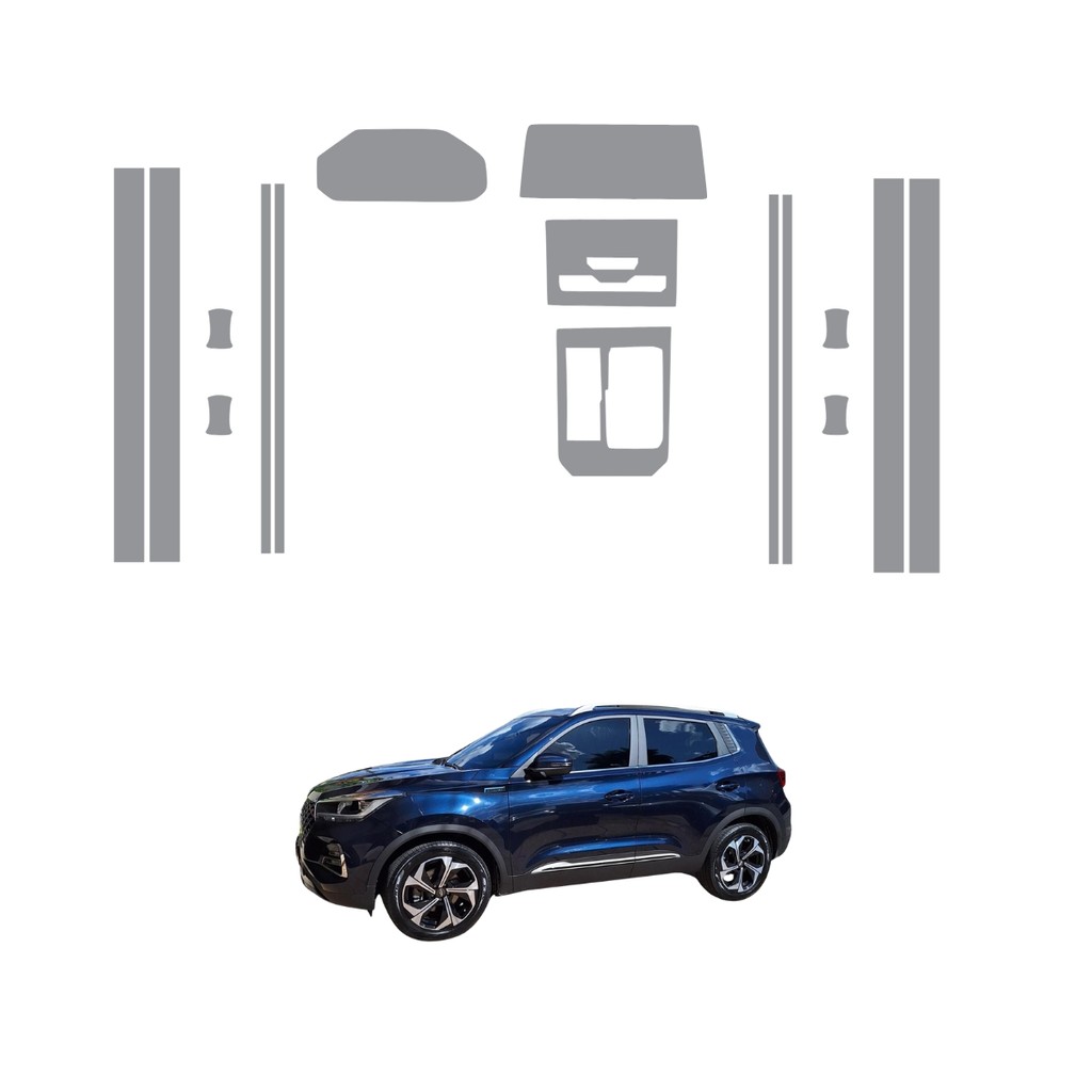 Película PPF Proteção Kit Interior Exterior Chery Tiggo 5X Sport 2024 2025 Transparente TPU Anti Risco