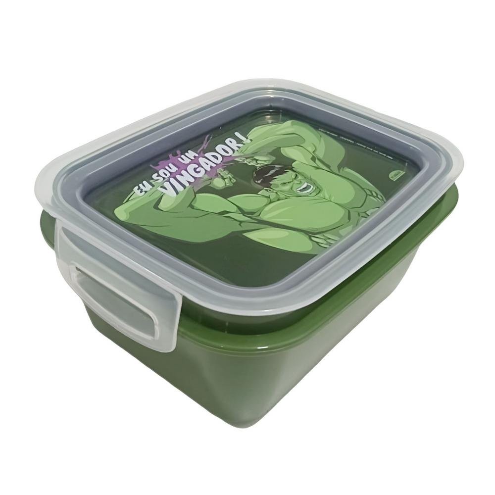 Marmita Infantil Com Trava E Divisoria Hulk 630ml Plasutil em Oferta na Shopee