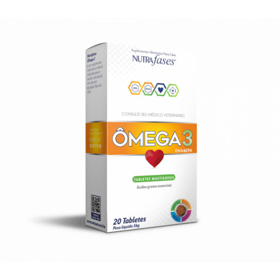 ÔMEGA 3 CÃES NUTRAFASES - 20 TABLETES